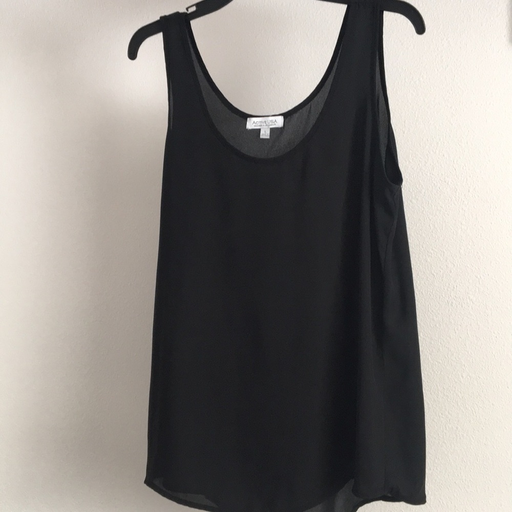 Black polyester tank top